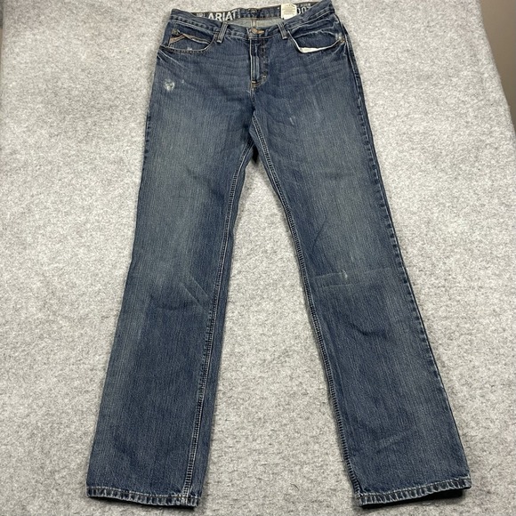 Ariat M4 Jeans Mens 33x38 Blue Low Rise Boot 5 Pocket Denim‎ Rodeo Cowboy - Picture 1 of 11